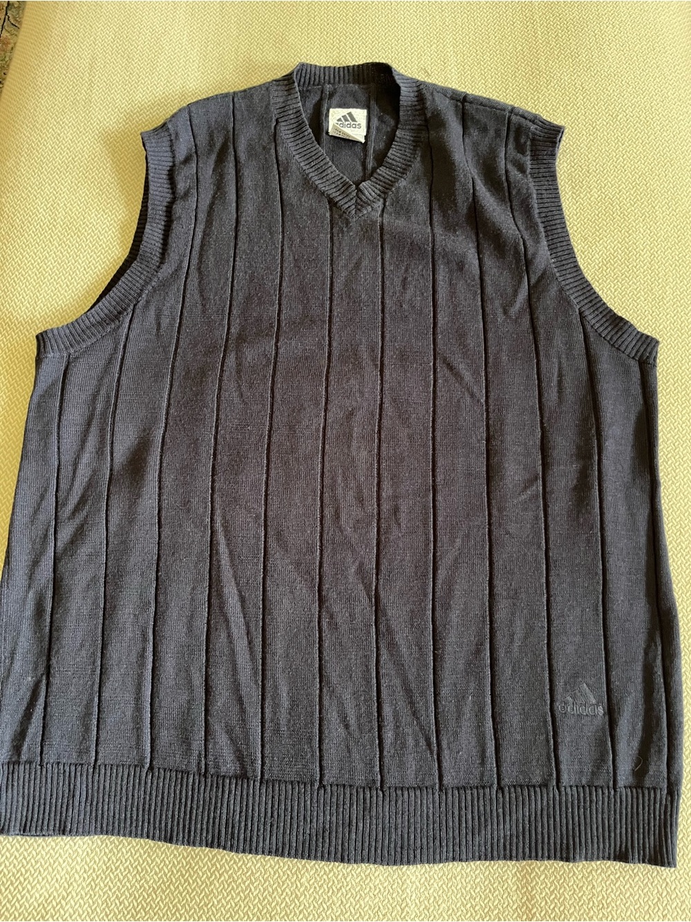 Vintage Adidas Men's Blue Wool Vest Size Medium